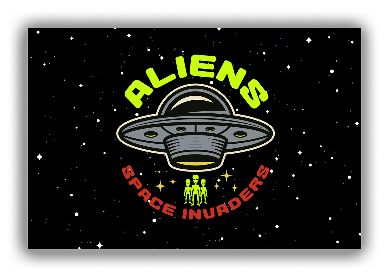 Alien / UFO Canvas Wrap & Photo Print - Space Invaders - Front View