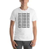 Thumbnail for Personalized All Over Text T-Shirt - White - Your Custom Text - Shirt View