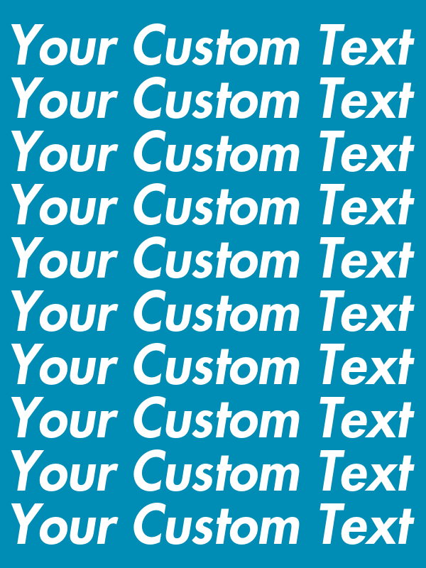 Personalized All Over Text T-Shirt - Aqua - Your Custom Text - Decorate View