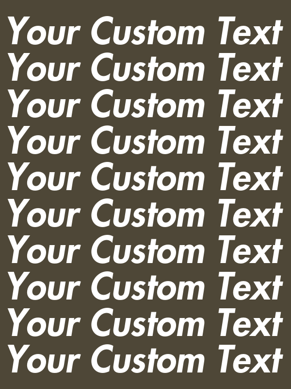 Personalized All Over Text T-Shirt - Army - Your Custom Text - Decorate View