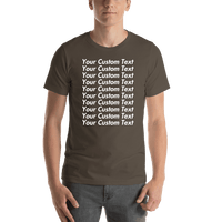 Thumbnail for Personalized All Over Text T-Shirt - Army - Your Custom Text - Shirt View