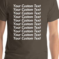 Thumbnail for Personalized All Over Text T-Shirt - Army - Your Custom Text - Shirt Close-Up View