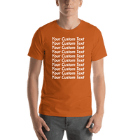 Thumbnail for Personalized All Over Text T-Shirt - Autumn - Your Custom Text - Shirt View
