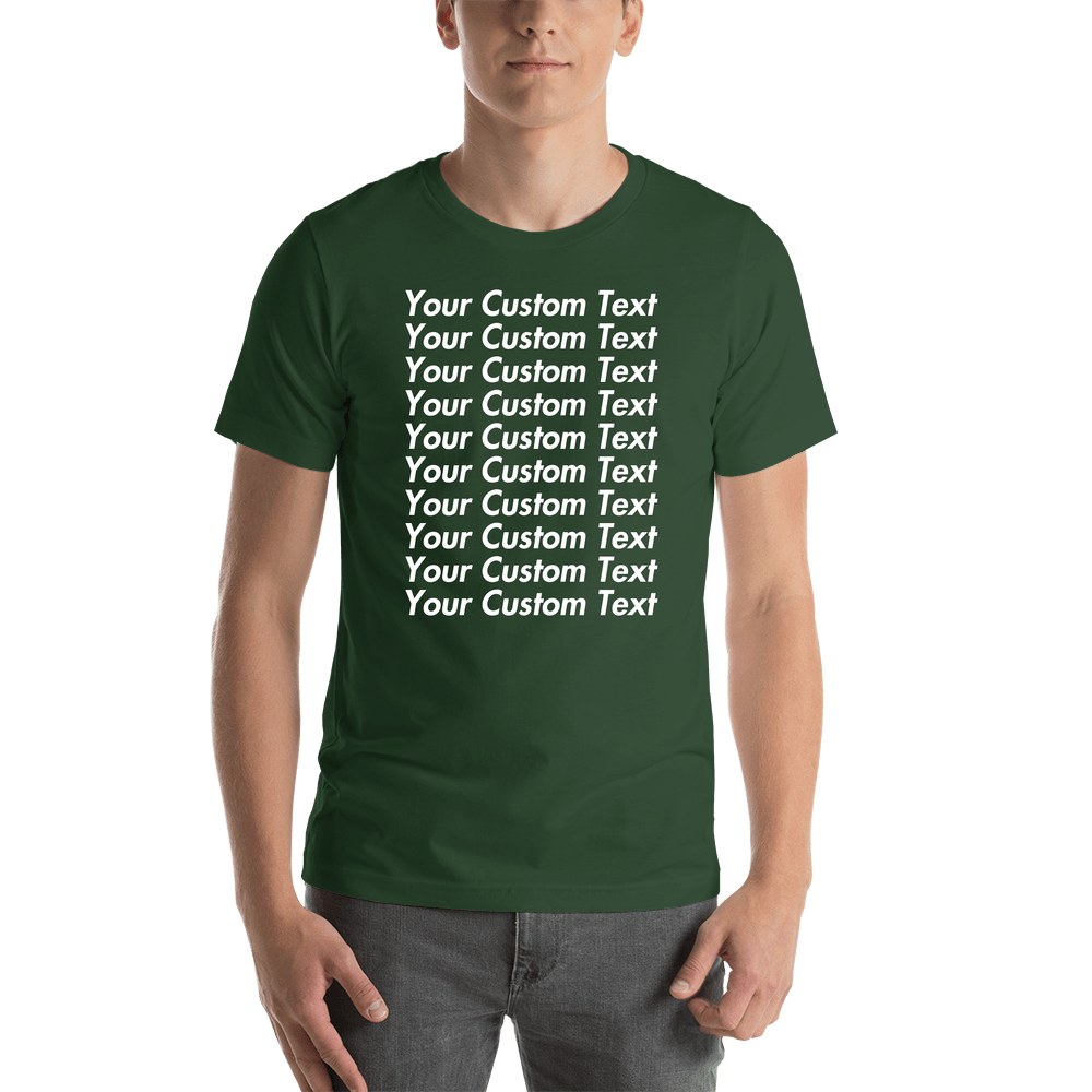 Personalized All Over Text T-Shirt - Forest - Your Custom Text - Shirt View