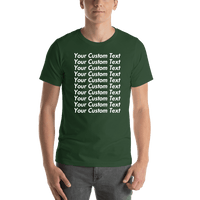 Thumbnail for Personalized All Over Text T-Shirt - Forest - Your Custom Text - Shirt View