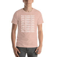 Thumbnail for Personalized All Over Text T-Shirt - Heather Prism Peach - Your Custom Text - Shirt View