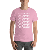 Thumbnail for Personalized All Over Text T-Shirt - Lilac - Your Custom Text - Shirt View