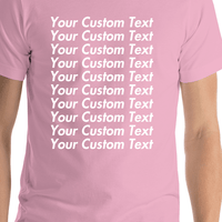 Thumbnail for Personalized All Over Text T-Shirt - Lilac - Your Custom Text - Shirt Close-Up View