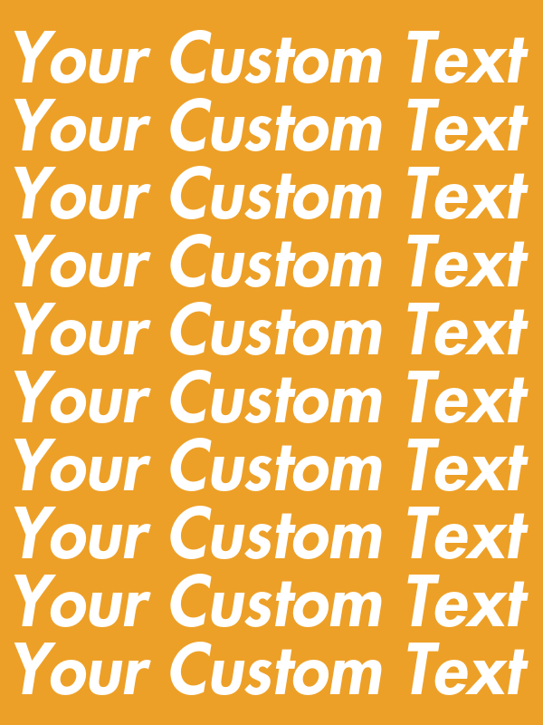 Personalized All Over Text T-Shirt - Mustard - Your Custom Text - Decorate View