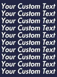Thumbnail for Personalized All Over Text T-Shirt - Navy - Your Custom Text - Decorate View