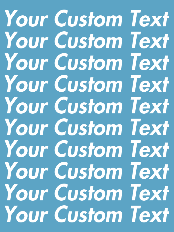 Personalized All Over Text T-Shirt - Ocean Blue - Your Custom Text - Decorate View