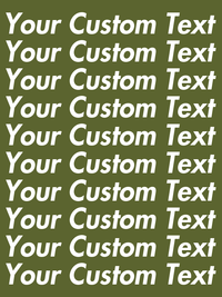 Thumbnail for Personalized All Over Text T-Shirt - Olive - Your Custom Text - Decorate View
