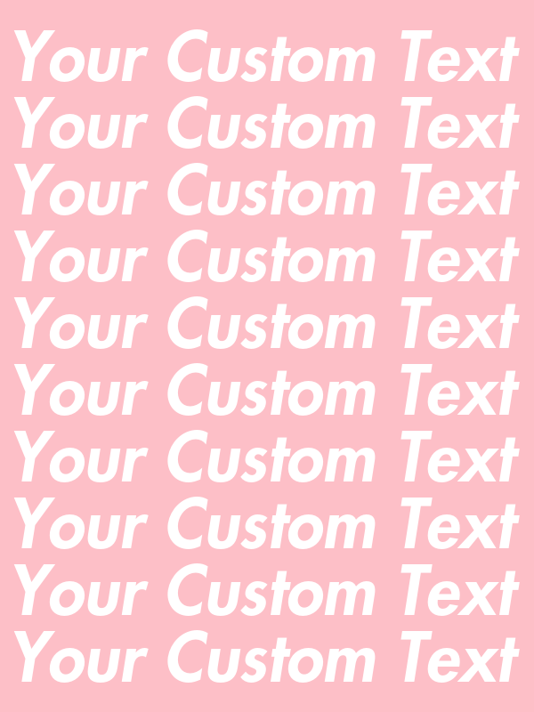 Personalized All Over Text T-Shirt - Pink - Your Custom Text - Decorate View