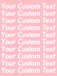 Thumbnail for Personalized All Over Text T-Shirt - Pink - Your Custom Text - Decorate View
