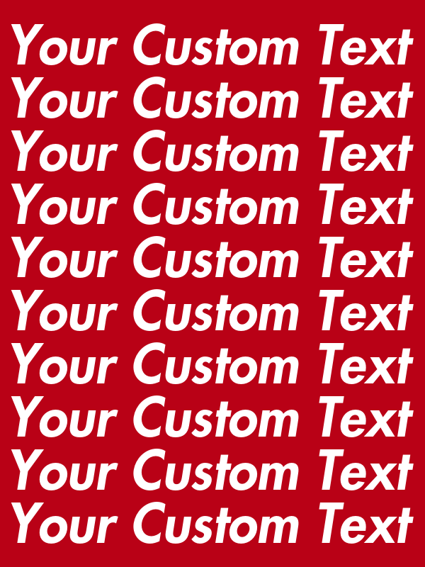 Personalized All Over Text T-Shirt - Red - Your Custom Text - Decorate View
