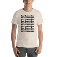 Thumbnail for Personalized All Over Text T-Shirt - Soft Cream - Your Custom Text - Shirt View