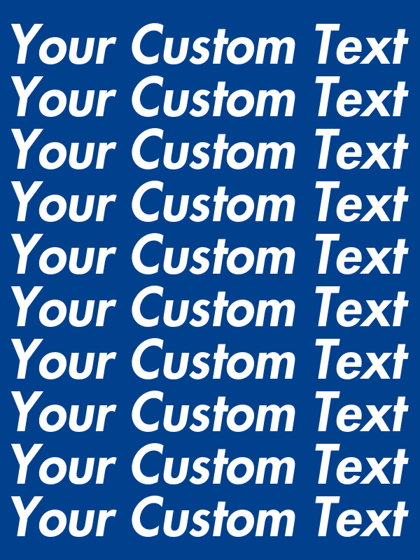 Personalized All Over Text T-Shirt - True Royal Blue - Your Custom Text - Decorate View