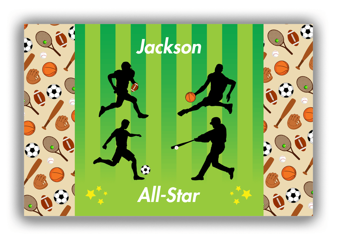 Personalized All-Star Canvas Wrap & Photo Print V - Green Background - Front View