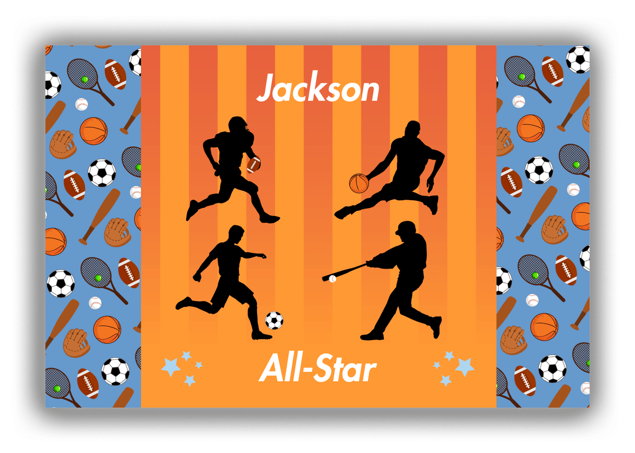 Personalized All-Star Canvas Wrap & Photo Print V - Orange Background - Front View