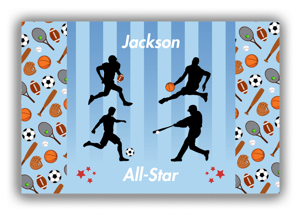 Personalized All-Star Canvas Wrap & Photo Print V - Blue Background - Front View