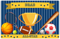 Thumbnail for Personalized All-Star Placemat II - Navy Background -  View
