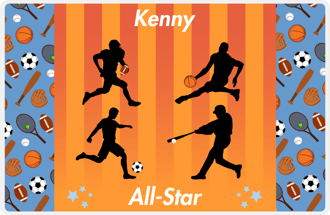 Personalized All-Star Placemat V - Orange Background -  View