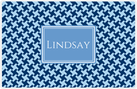 Thumbnail for Personalized Alternate Houndstooth Placemat - Navy and Light Blue - Glacier Rectangle Frame -  View