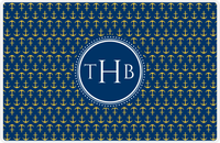 Thumbnail for Personalized Anchors Placemat - Navy and Mustard - Navy Circle Frame -  View