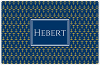 Thumbnail for Personalized Anchors Placemat - Navy and Mustard - Navy Rectangle Frame -  View