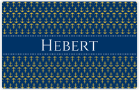 Thumbnail for Personalized Anchors Placemat - Navy and Mustard - Navy Ribbon Frame -  View