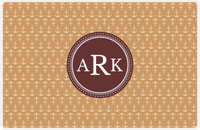 Thumbnail for Personalized Anchors Placemat - Light Brown and Champagne - Brown Circle Frame -  View