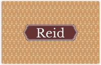 Thumbnail for Personalized Anchors Placemat - Light Brown and Champagne - Brown Decorative Rectangle Frame -  View