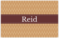 Thumbnail for Personalized Anchors Placemat - Light Brown and Champagne - Brown Ribbon Frame -  View