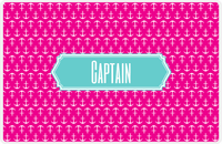Thumbnail for Personalized Anchors Placemat - Hot Pink and White - Viking Blue Decorative Rectangle Frame -  View