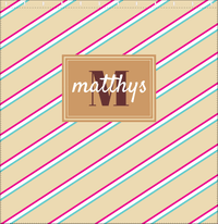 Thumbnail for Personalized Angled Stripes Shower Curtain II - Light Brown - Rectangle Nameplate - Decorate View