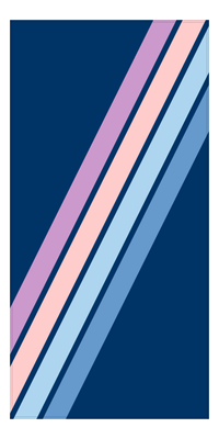 Thumbnail for Personalized Angled Stripes Beach Towel - Blue Background - Front View