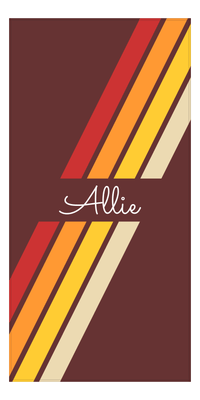 Thumbnail for Personalized Angled Stripes Beach Towel - Brown Background - Front View