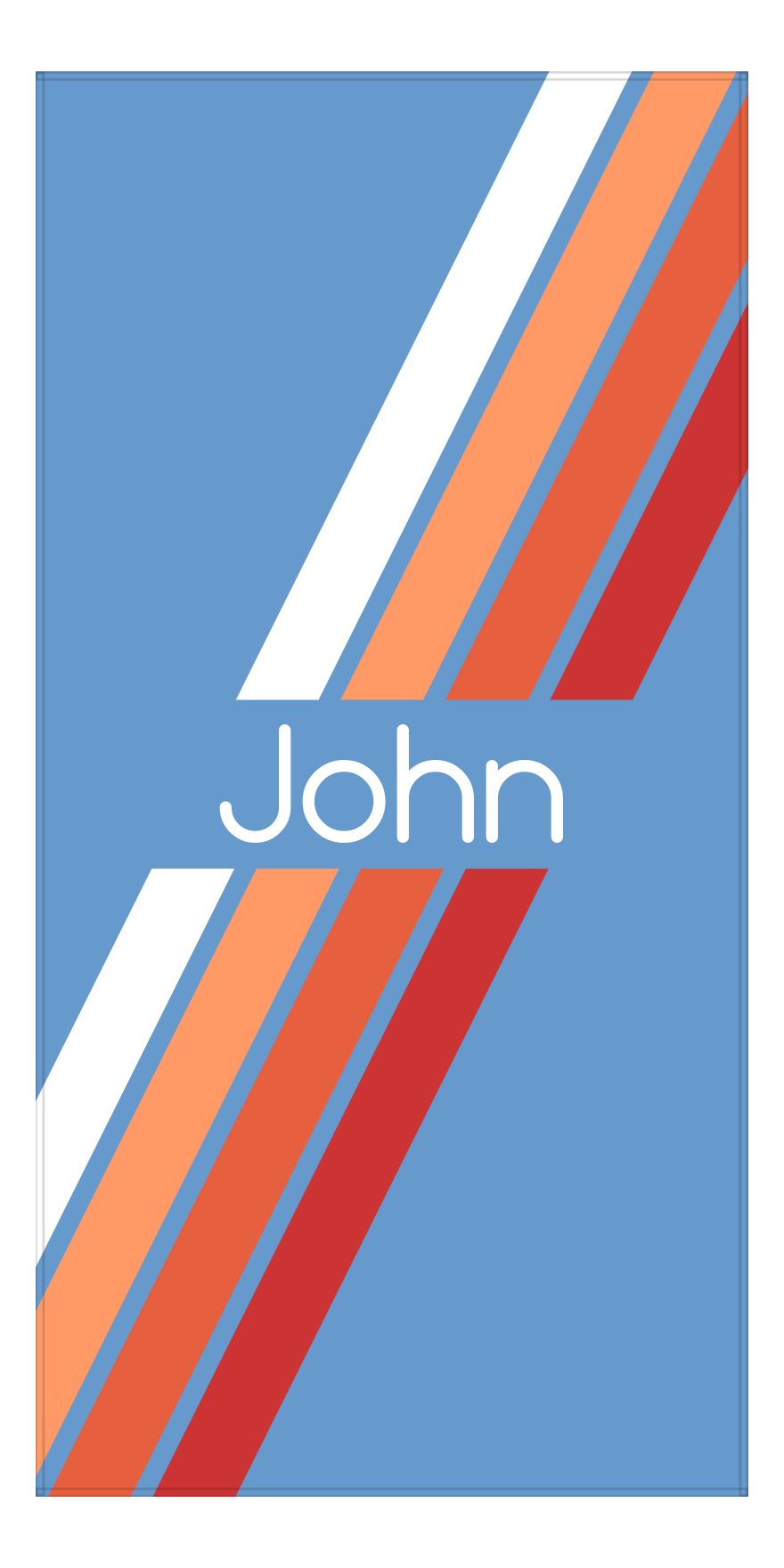 Personalized Angled Stripes Beach Towel - Light Blue Background - Front View