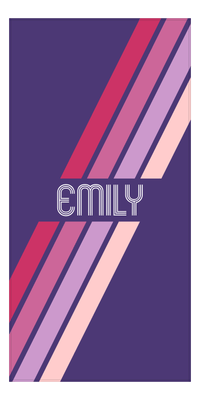 Thumbnail for Personalized Angled Stripes Beach Towel - Purple Background - Front View