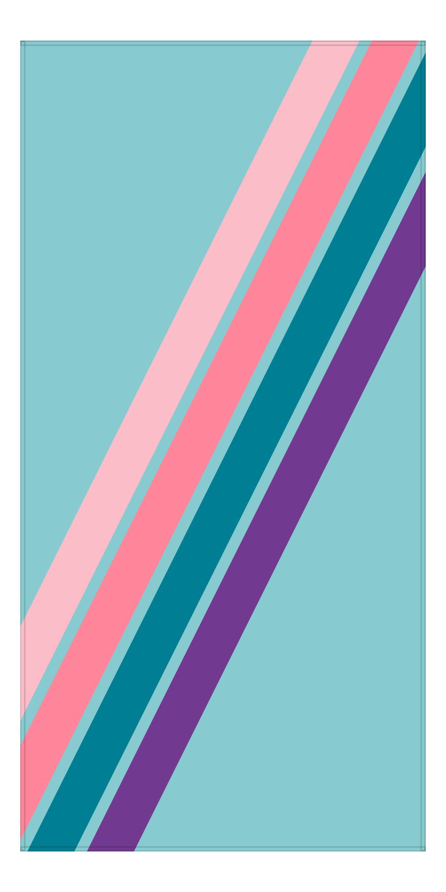 Personalized Angled Stripes Beach Towel - Teal Background - Front View