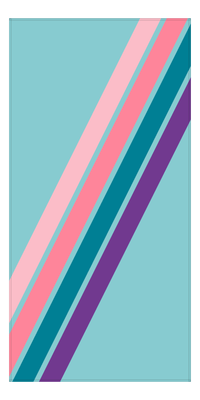 Thumbnail for Personalized Angled Stripes Beach Towel - Teal Background - Front View