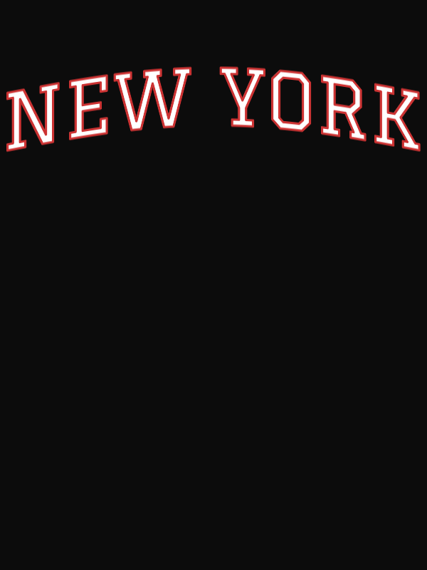 Personalized Arched Text T-Shirt - Black - New York - Decorate View