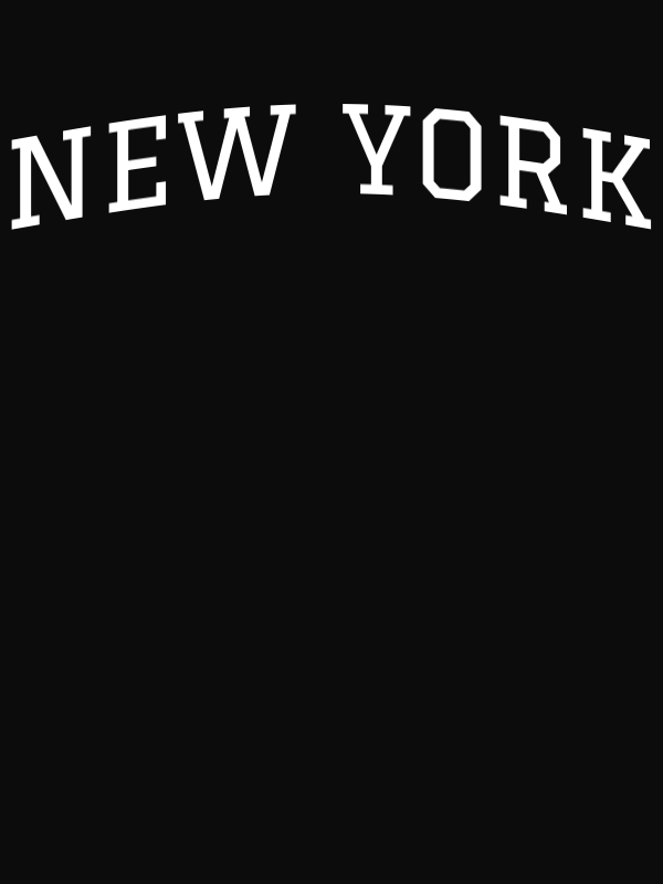 Personalized Arched Text T-Shirt - Black - New York - Decorate View