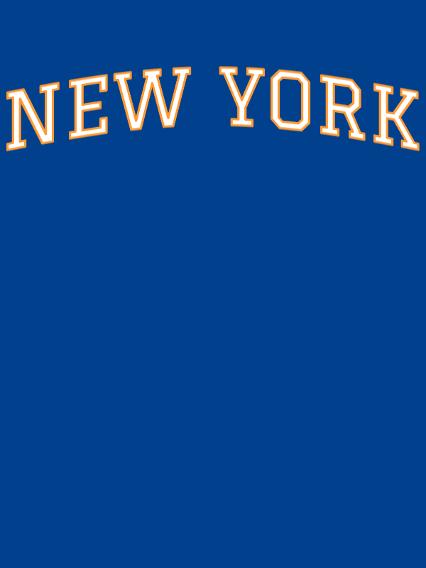 Personalized Arched Text T-Shirt - Blue - New York - Decorate View