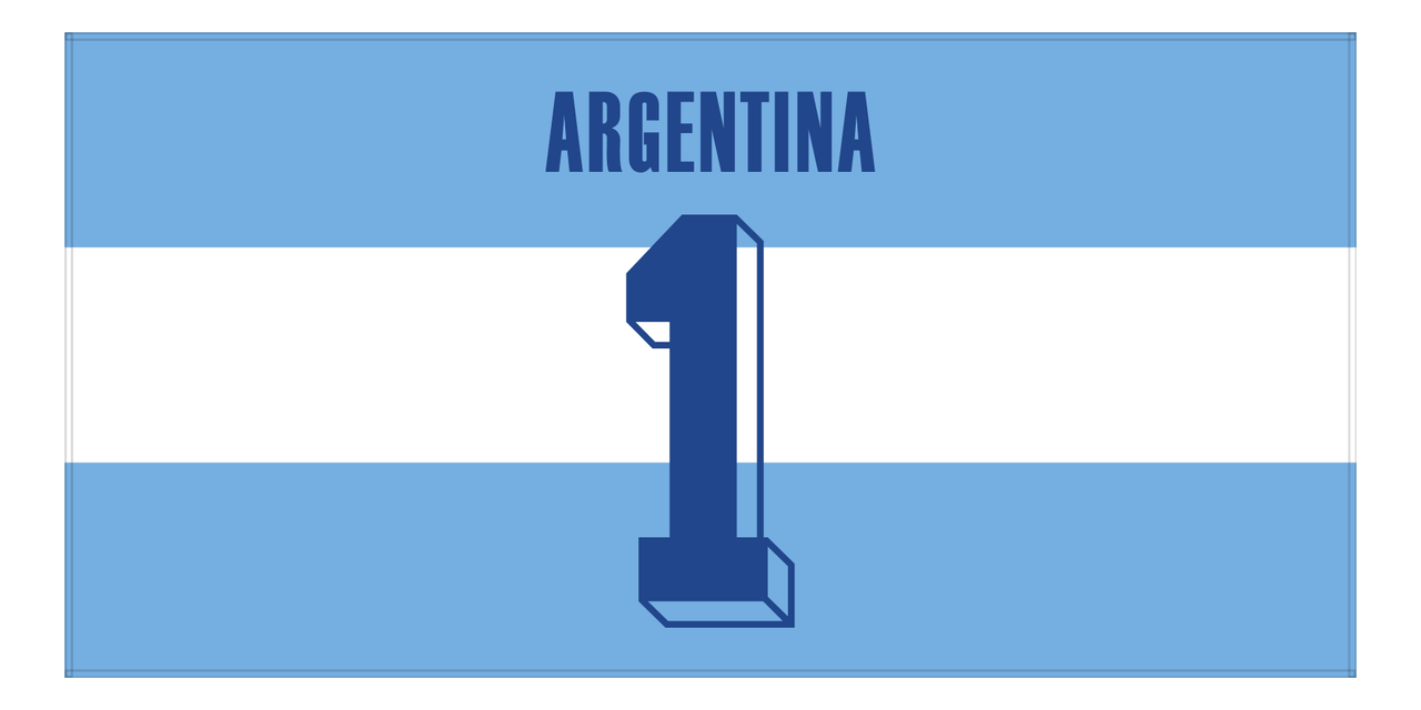 Personalized Argentina Jersey Number Beach Towel - Front View