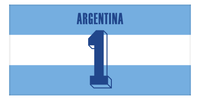 Thumbnail for Personalized Argentina Jersey Number Beach Towel - Front View