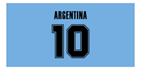 Thumbnail for Personalized Argentina Jersey Number Beach Towel - Blue - Front View