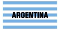 Thumbnail for Personalized Argentina Striped Beach Towel - Blue and White - Front View