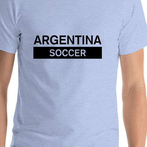 Argentina Soccer T-Shirt - Blue - Shirt Close-Up View