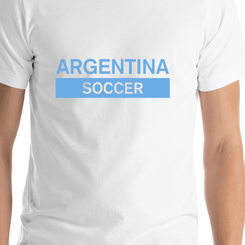 Argentina Soccer T-Shirt - White - Shirt Close-Up View